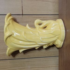 Vintage McCoy swan vase in vibrant yellow